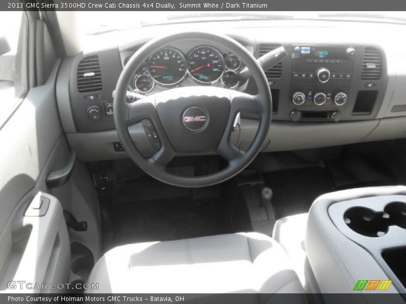 Summit White / Dark Titanium 2013 GMC Sierra 3500HD Crew Cab Chassis 4x4 Dually
