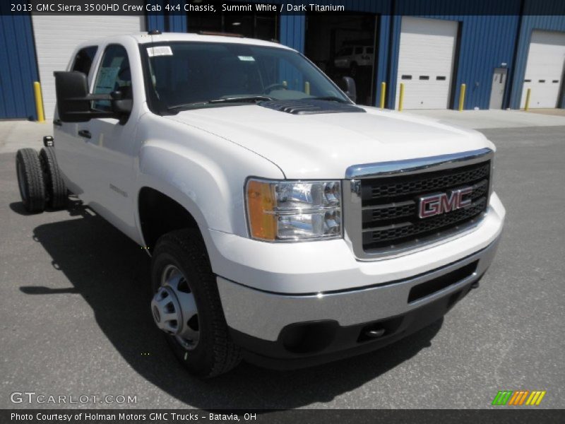 Summit White / Dark Titanium 2013 GMC Sierra 3500HD Crew Cab 4x4 Chassis