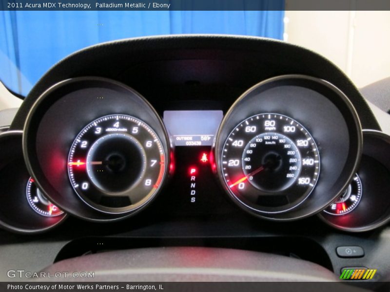 Palladium Metallic / Ebony 2011 Acura MDX Technology