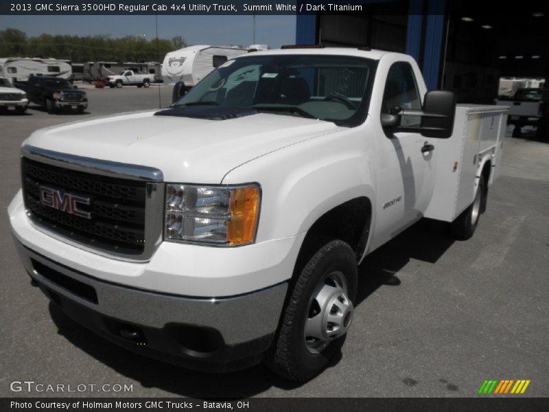 Summit White / Dark Titanium 2013 GMC Sierra 3500HD Regular Cab 4x4 Utility Truck
