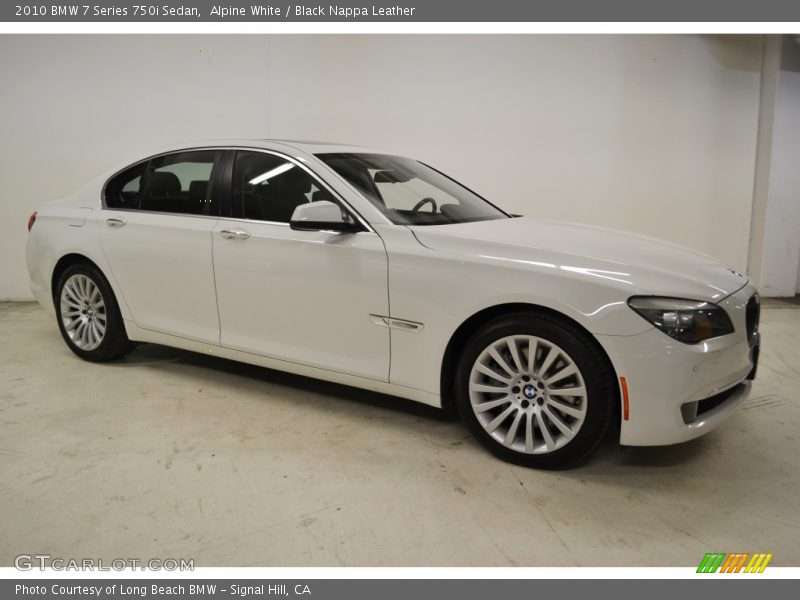 Alpine White / Black Nappa Leather 2010 BMW 7 Series 750i Sedan