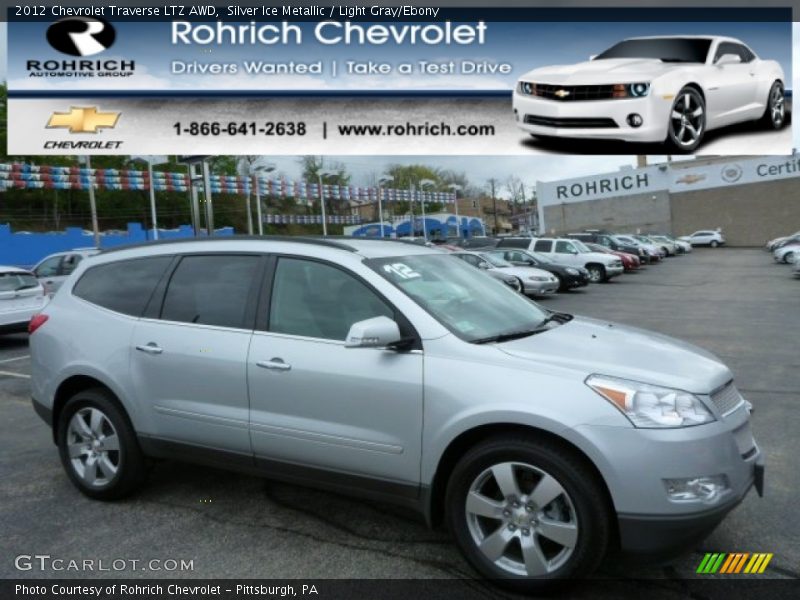 Silver Ice Metallic / Light Gray/Ebony 2012 Chevrolet Traverse LTZ AWD