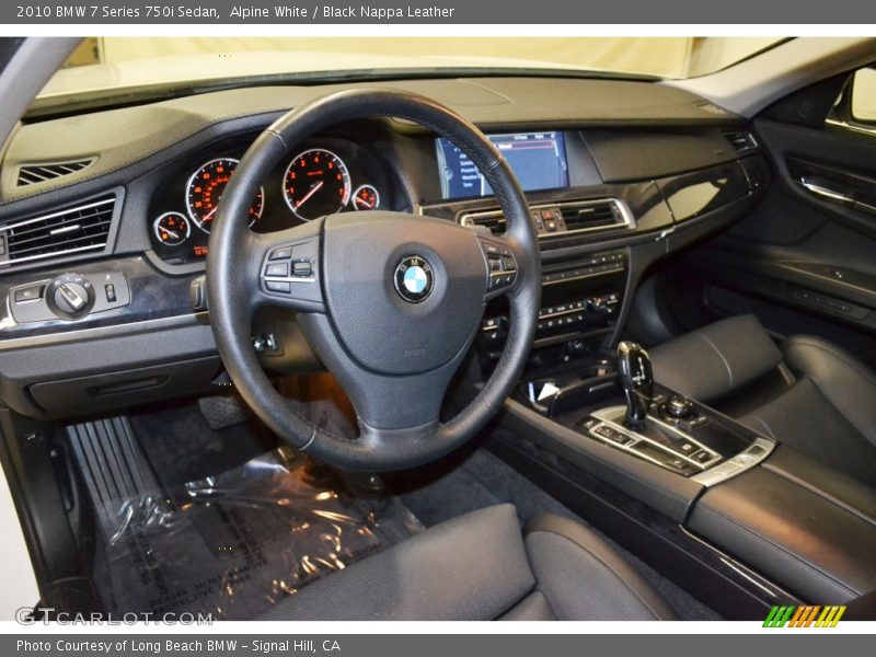 Alpine White / Black Nappa Leather 2010 BMW 7 Series 750i Sedan