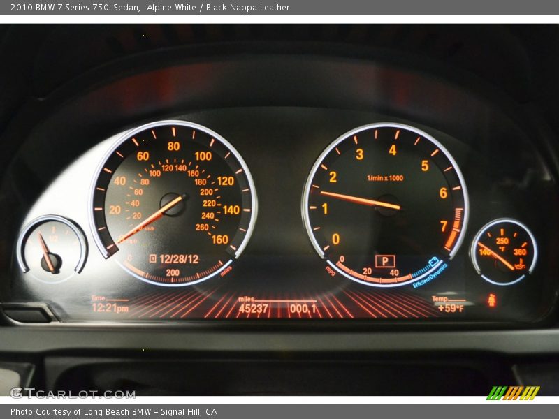 Alpine White / Black Nappa Leather 2010 BMW 7 Series 750i Sedan