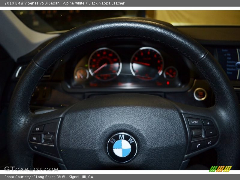 Alpine White / Black Nappa Leather 2010 BMW 7 Series 750i Sedan