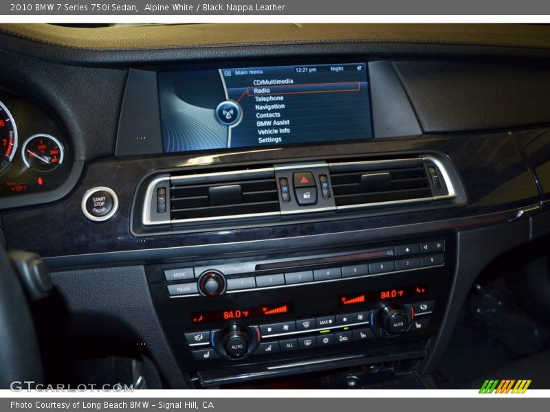 Alpine White / Black Nappa Leather 2010 BMW 7 Series 750i Sedan
