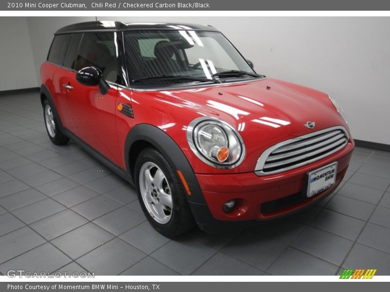 Chili Red / Checkered Carbon Black/Black 2010 Mini Cooper Clubman