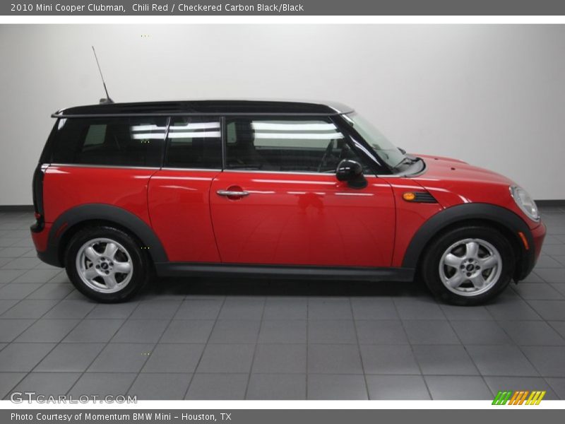 Chili Red / Checkered Carbon Black/Black 2010 Mini Cooper Clubman
