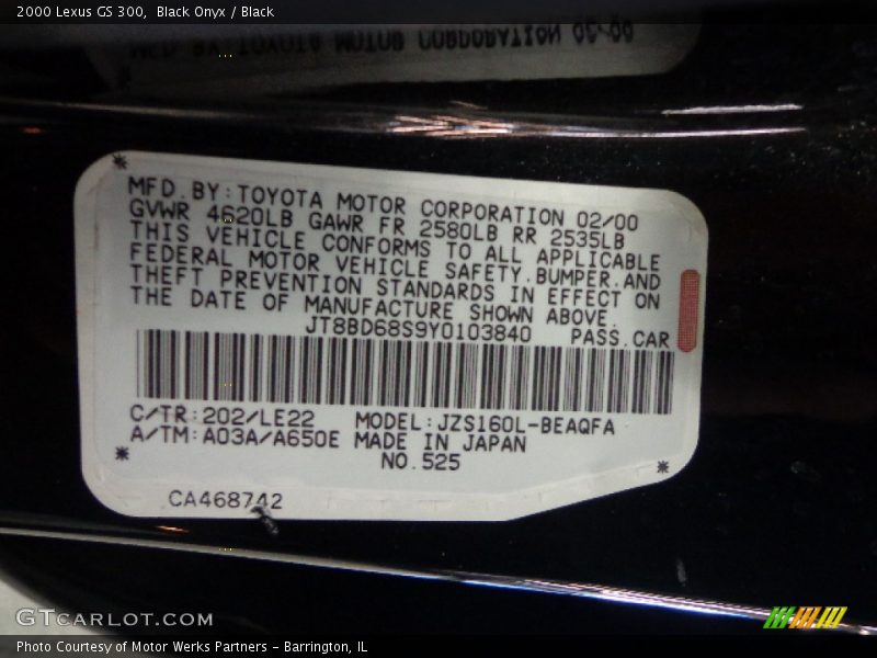 Black Onyx / Black 2000 Lexus GS 300