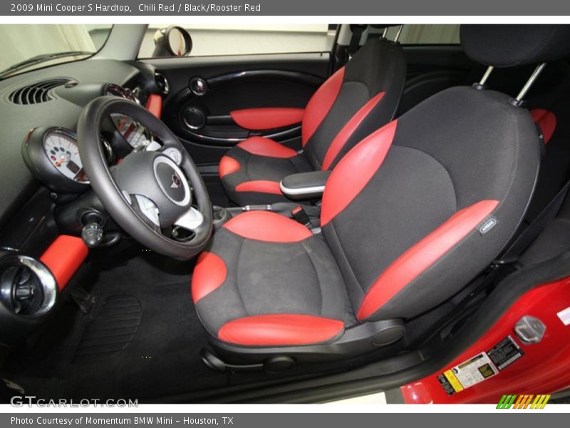  2009 Cooper S Hardtop Black/Rooster Red Interior