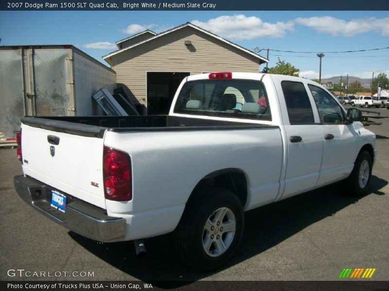 Bright White / Medium Slate Gray 2007 Dodge Ram 1500 SLT Quad Cab