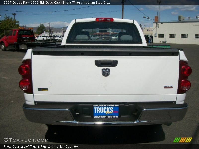 Bright White / Medium Slate Gray 2007 Dodge Ram 1500 SLT Quad Cab