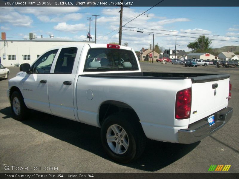 Bright White / Medium Slate Gray 2007 Dodge Ram 1500 SLT Quad Cab