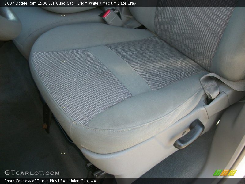Bright White / Medium Slate Gray 2007 Dodge Ram 1500 SLT Quad Cab