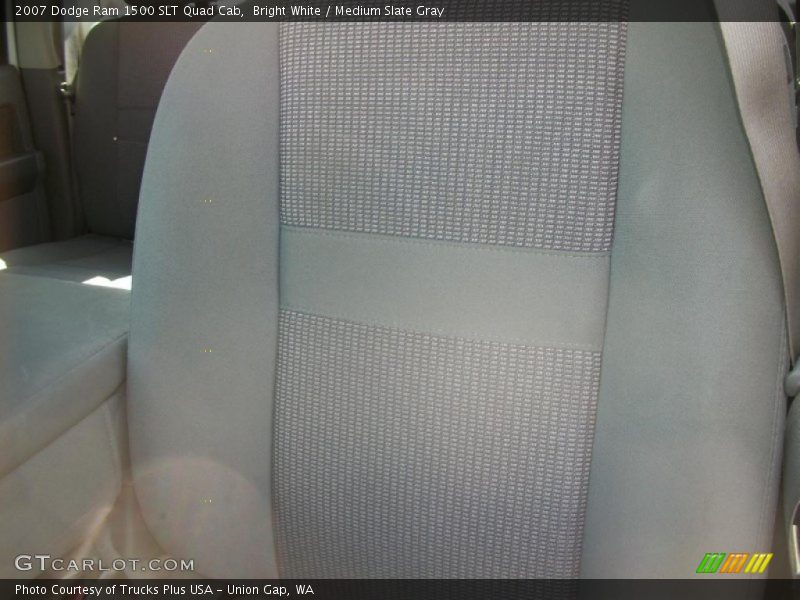 Bright White / Medium Slate Gray 2007 Dodge Ram 1500 SLT Quad Cab