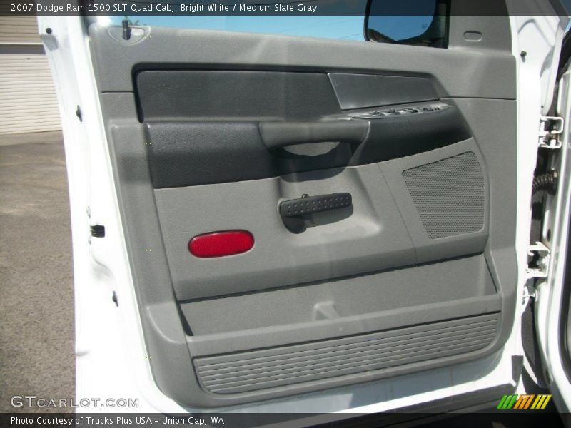 Bright White / Medium Slate Gray 2007 Dodge Ram 1500 SLT Quad Cab