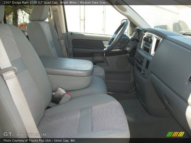 Bright White / Medium Slate Gray 2007 Dodge Ram 1500 SLT Quad Cab