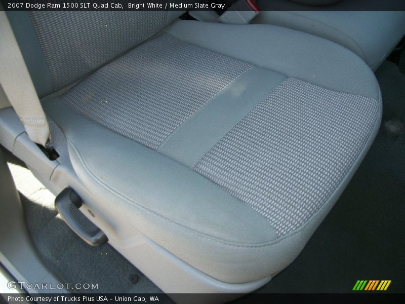 Bright White / Medium Slate Gray 2007 Dodge Ram 1500 SLT Quad Cab