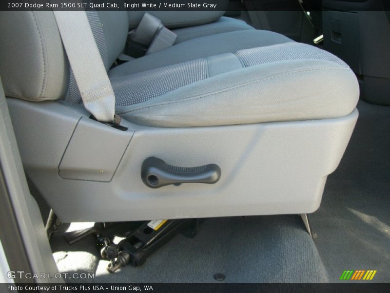 Bright White / Medium Slate Gray 2007 Dodge Ram 1500 SLT Quad Cab