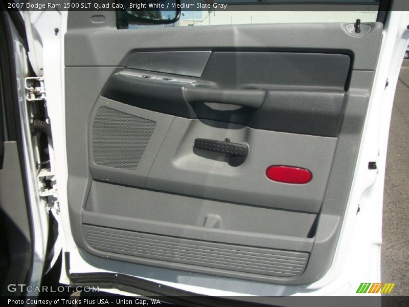 Bright White / Medium Slate Gray 2007 Dodge Ram 1500 SLT Quad Cab