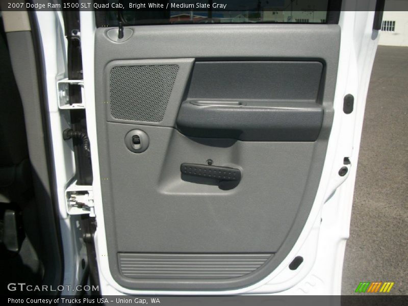 Bright White / Medium Slate Gray 2007 Dodge Ram 1500 SLT Quad Cab