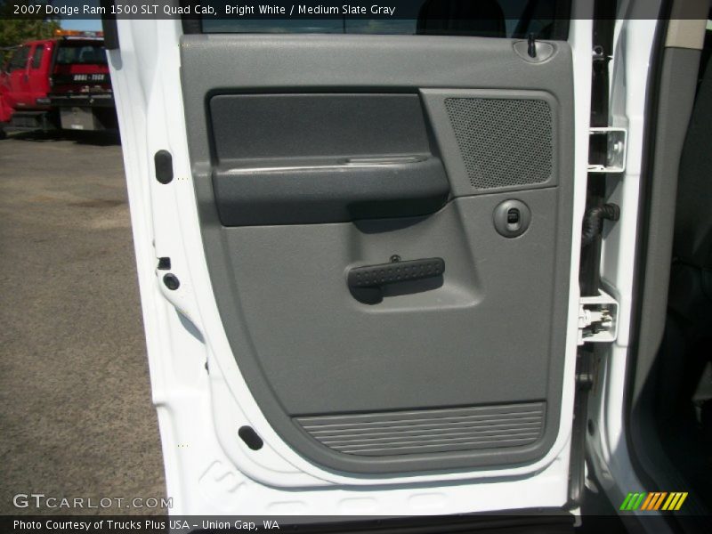 Bright White / Medium Slate Gray 2007 Dodge Ram 1500 SLT Quad Cab