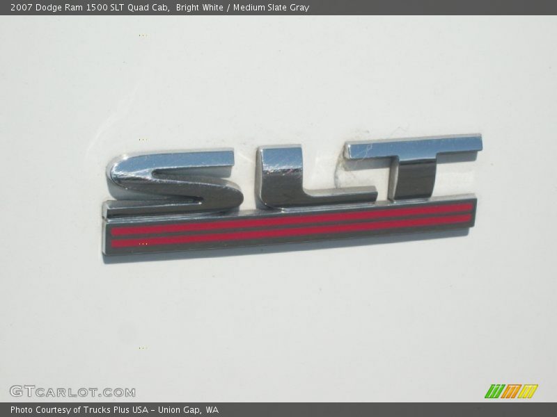 Bright White / Medium Slate Gray 2007 Dodge Ram 1500 SLT Quad Cab