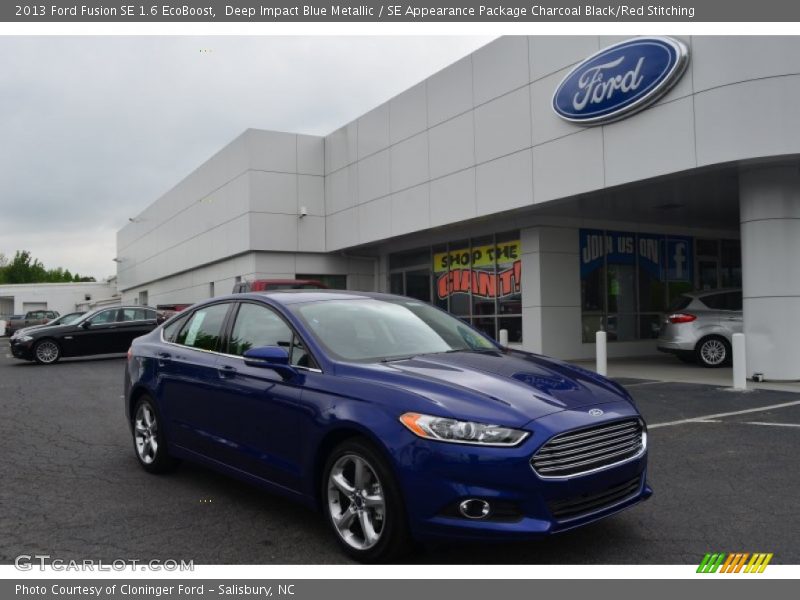 Deep Impact Blue Metallic / SE Appearance Package Charcoal Black/Red Stitching 2013 Ford Fusion SE 1.6 EcoBoost