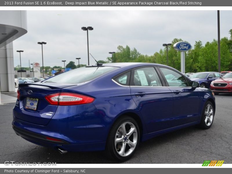 Deep Impact Blue Metallic / SE Appearance Package Charcoal Black/Red Stitching 2013 Ford Fusion SE 1.6 EcoBoost