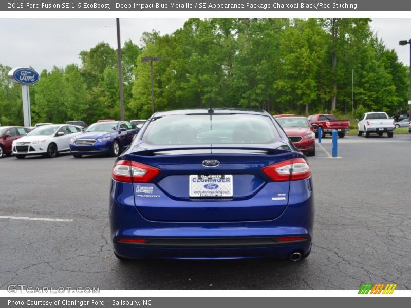 Deep Impact Blue Metallic / SE Appearance Package Charcoal Black/Red Stitching 2013 Ford Fusion SE 1.6 EcoBoost