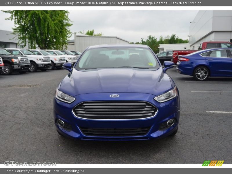 Deep Impact Blue Metallic / SE Appearance Package Charcoal Black/Red Stitching 2013 Ford Fusion SE 1.6 EcoBoost