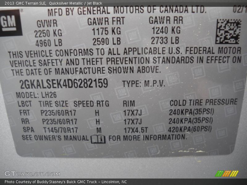 Quicksilver Metallic / Jet Black 2013 GMC Terrain SLE