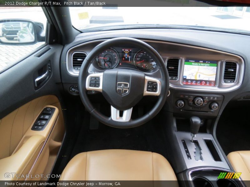 Pitch Black / Tan/Black 2012 Dodge Charger R/T Max