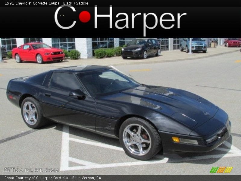 Black / Saddle 1991 Chevrolet Corvette Coupe