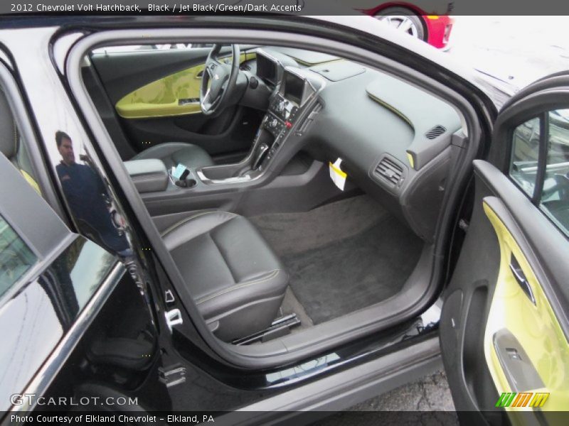  2012 Volt Hatchback Jet Black/Green/Dark Accents Interior