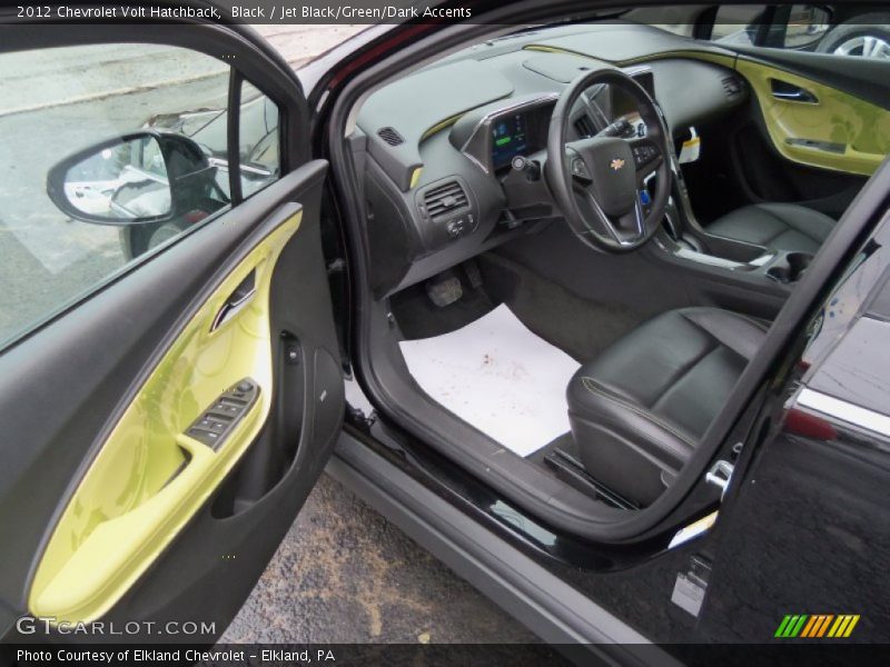  2012 Volt Hatchback Jet Black/Green/Dark Accents Interior