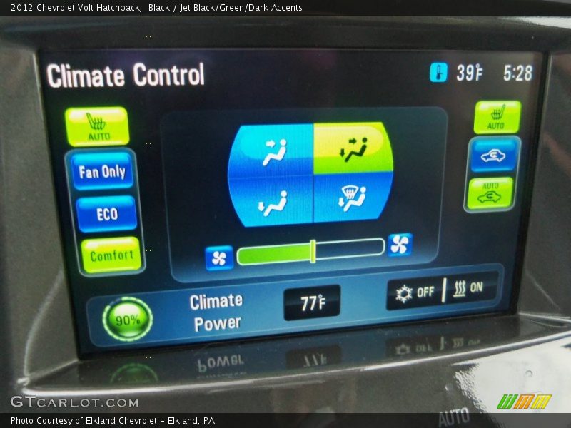 Black / Jet Black/Green/Dark Accents 2012 Chevrolet Volt Hatchback