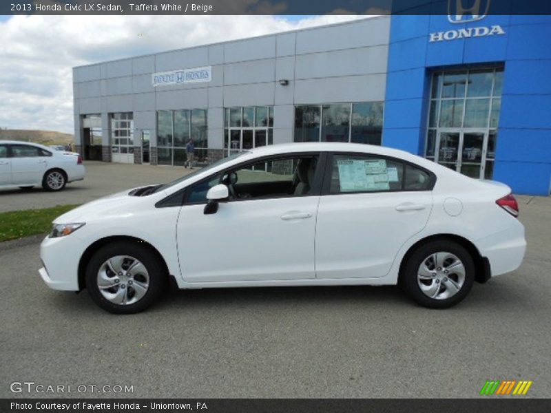 Taffeta White / Beige 2013 Honda Civic LX Sedan