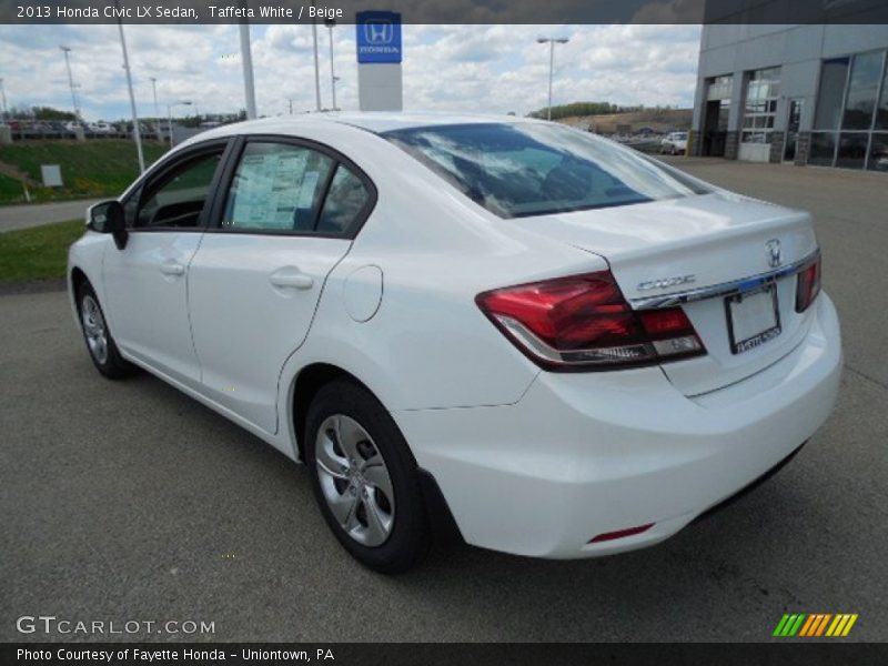 Taffeta White / Beige 2013 Honda Civic LX Sedan