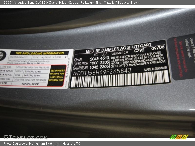792 - 2009 Mercedes-Benz CLK 350 Grand Edition Coupe