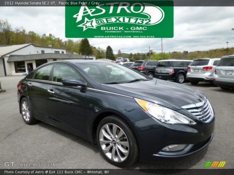 Pacific Blue Pearl / Gray 2012 Hyundai Sonata SE 2.0T