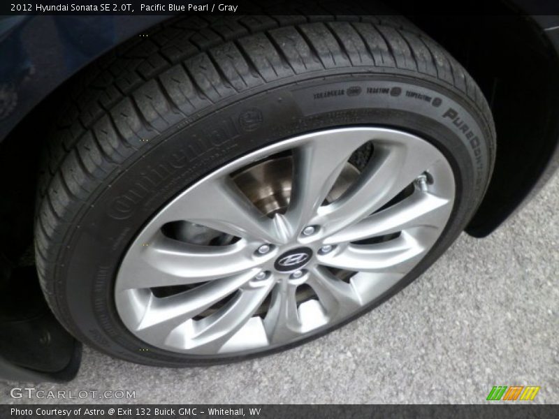 Pacific Blue Pearl / Gray 2012 Hyundai Sonata SE 2.0T