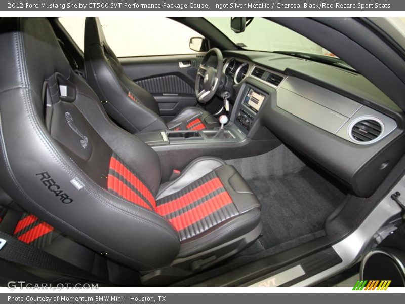  2012 Mustang Shelby GT500 SVT Performance Package Coupe Charcoal Black/Red Recaro Sport Seats Interior