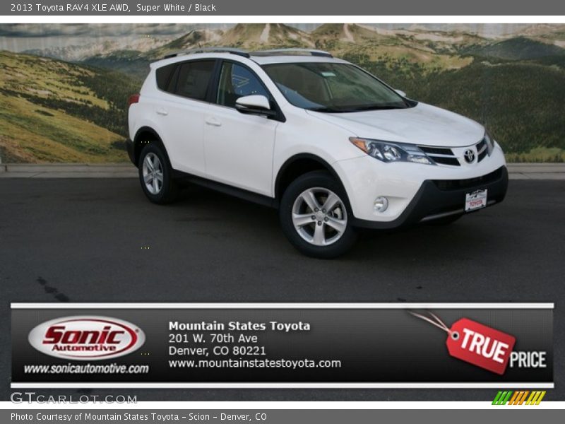 Super White / Black 2013 Toyota RAV4 XLE AWD