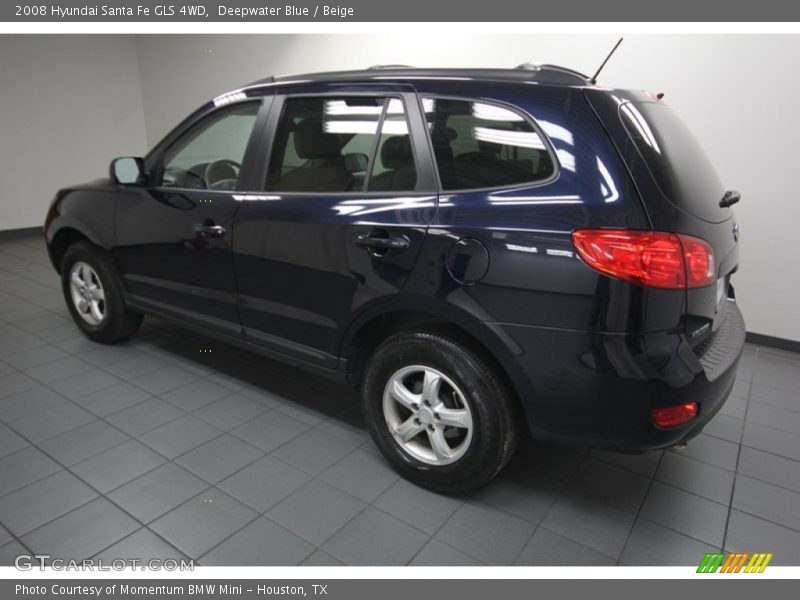 Deepwater Blue / Beige 2008 Hyundai Santa Fe GLS 4WD