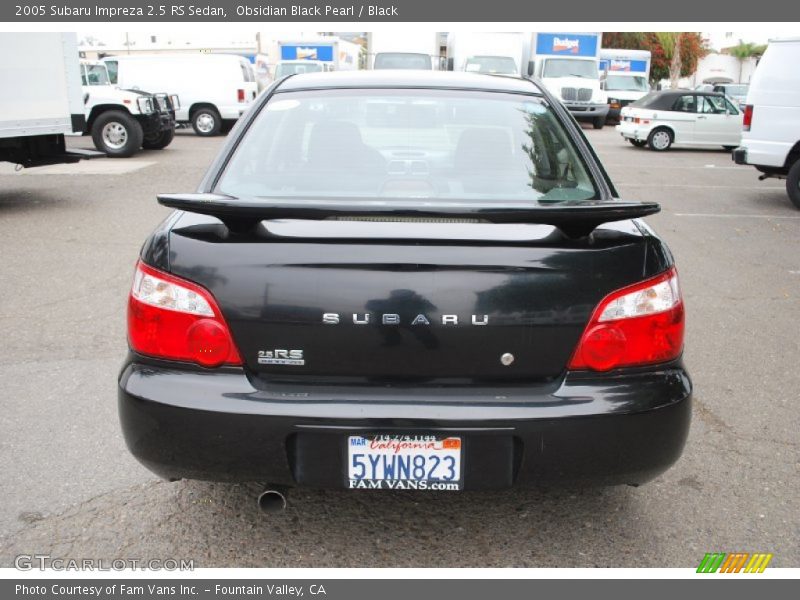 Obsidian Black Pearl / Black 2005 Subaru Impreza 2.5 RS Sedan