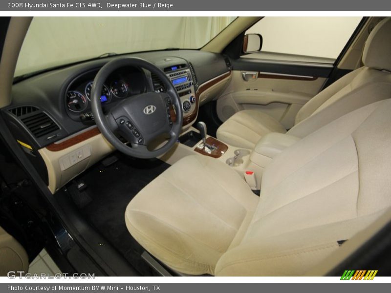 Deepwater Blue / Beige 2008 Hyundai Santa Fe GLS 4WD