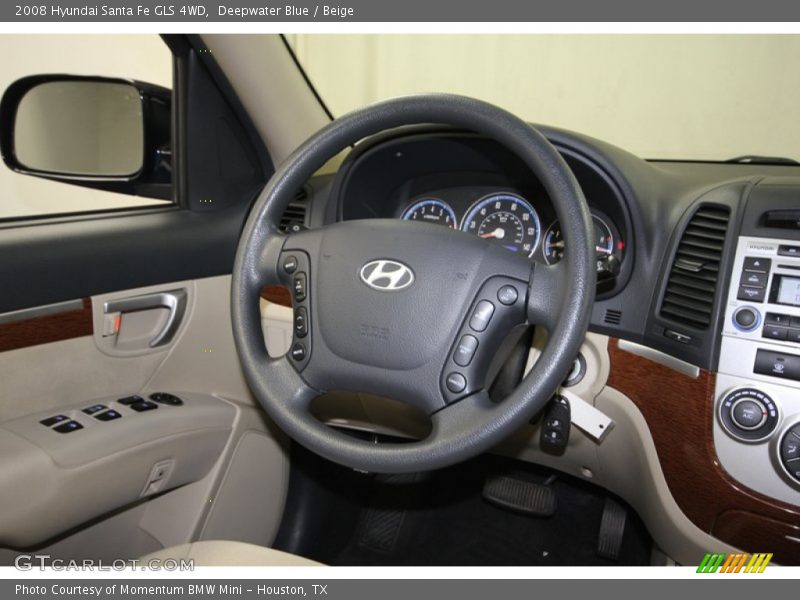 Deepwater Blue / Beige 2008 Hyundai Santa Fe GLS 4WD