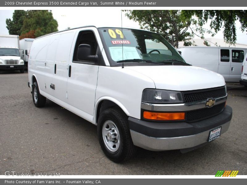 Summit White / Medium Pewter 2009 Chevrolet Express 3500 Extended Cargo Van