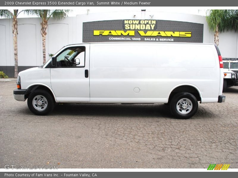 Summit White / Medium Pewter 2009 Chevrolet Express 3500 Extended Cargo Van